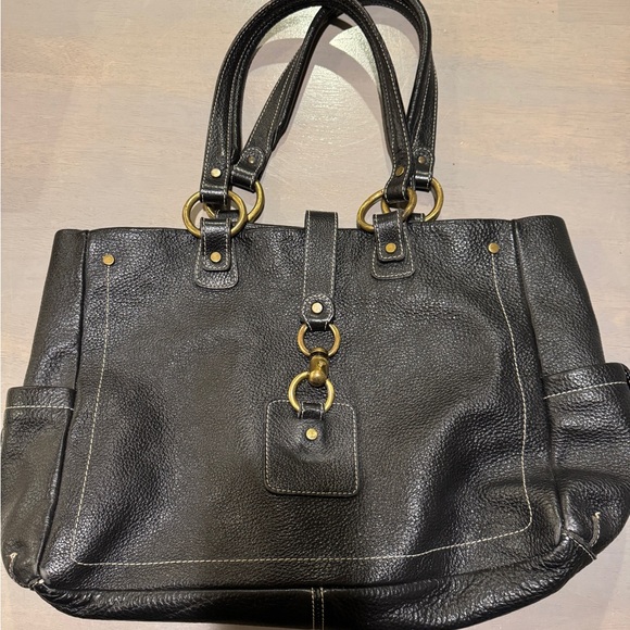 Claudia Firenze Italian Pebble Leather Handbag Authentic - Black - Made in Italy - Picture 1 of 12